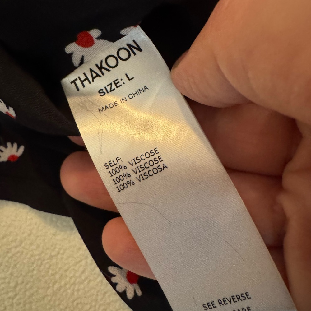 π Thakoon Black Daisy Print Crop Top - L - Picture 10 of 11